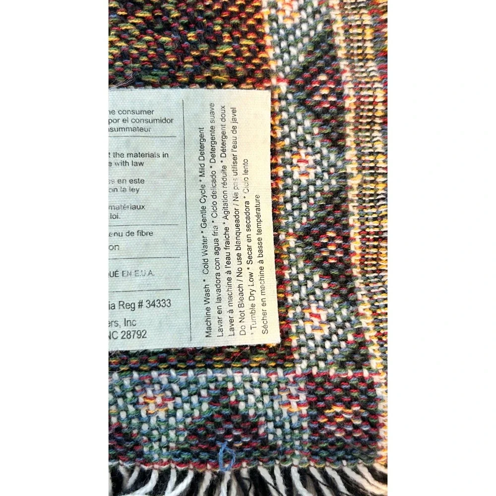 Manual Woodworkers & Weavers Wolf Pack Full Moon Woven Cotton Throw Blanket USA